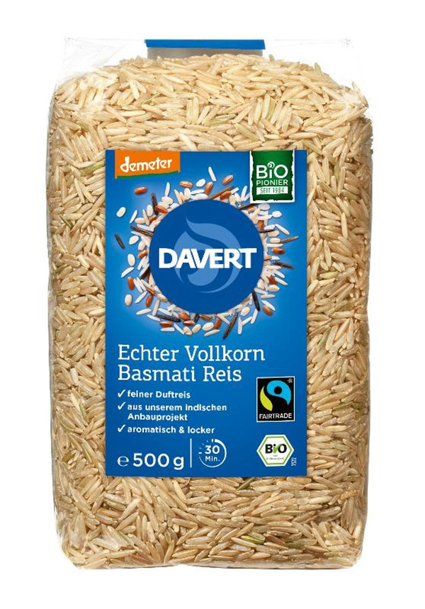 Produktfoto zu Echter Basmati Reis braun, Demeter, Fairtrade