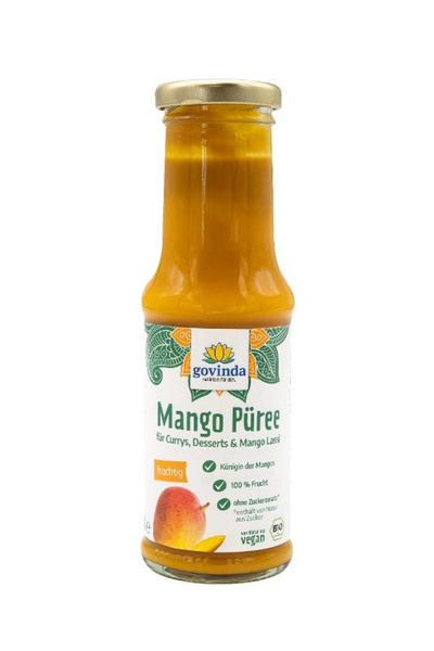Produktfoto zu Mango-Püree, 100% aus Alphonso-Mangos 210ml