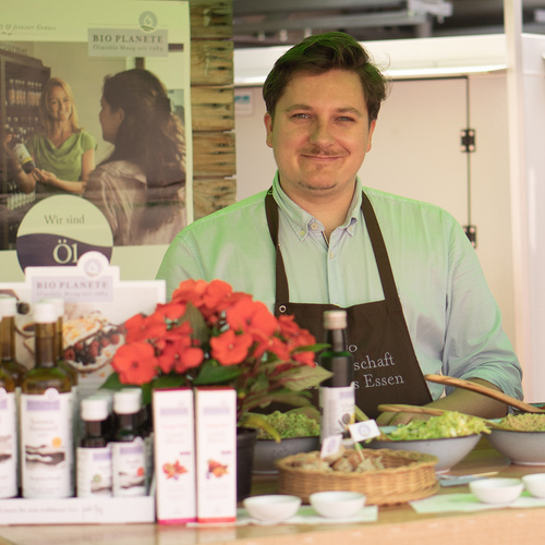 Grünlandfest Christian von BioPlanete an seinem Stand