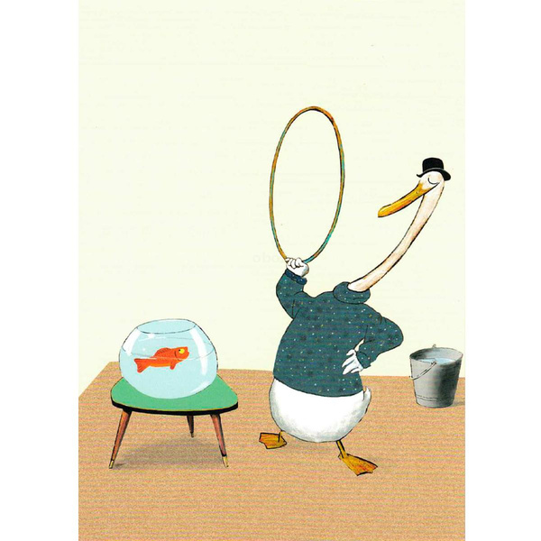 Produktfoto zu Postkarte Goldfischdompteur