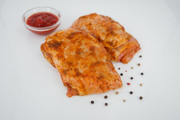 Produktfoto zu Hähnchenoberkeulensteaks mariniert, Paprika