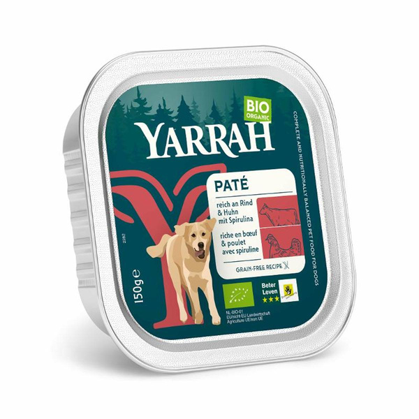 Produktfoto zu Hundefutter Schale Pastete Rind getreidefrei 12x150g