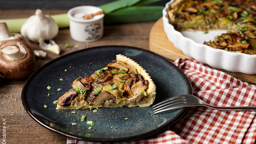 Rezeptbild für Vegane Champignon-Lauch-Quiche