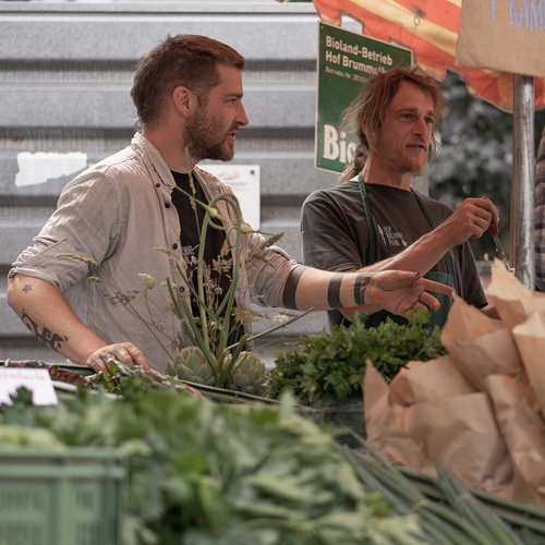 Grünlandfest Jan und Buddy vom Hof Brummelkamp an ihrem Stand