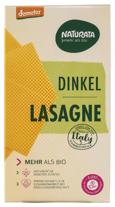 Produktfoto zu Dinkel-Lasagne hell 250g