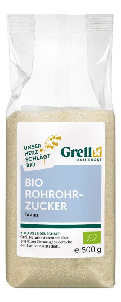 Produktfoto zu Rohrohrzucker braun 500g Grell