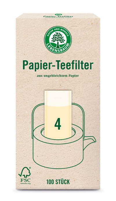 Produktfoto zu Papier Teefilter ungebleicht Gr 4