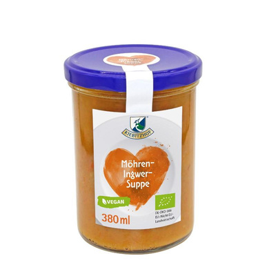 Produktfoto zu Suppenliebe Möhren-Ingwer-Suppe (Glas) Kiebitzhof