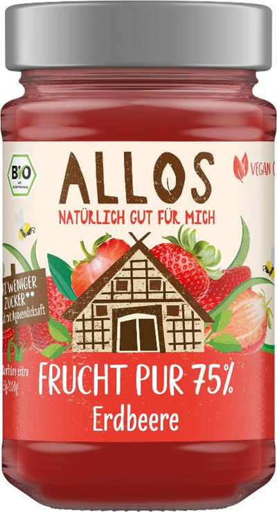 Produktfoto zu Frucht Pur Erdbeere 75 % Frucht 250g