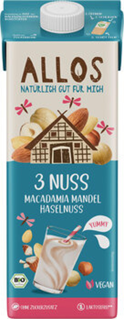 Produktfoto zu 3 Nuss - Drink (Macadamia, Mandel, Haselnuss)