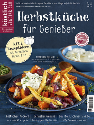 Titelblatt der neuen "köstlich vegetarisch"-Ausgabe September/Oktober