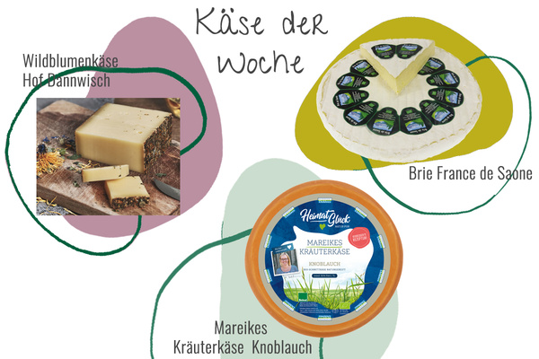 Drei Käsesorten aus der Abokiste in einem Bild