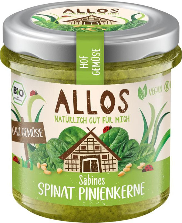 Produktfoto zu Hofgemüse Sabines Spinat Pinienkerne 135g