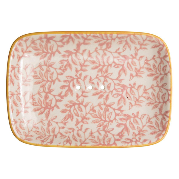 Produktfoto zu Seifenschale Floral rosé_gelb