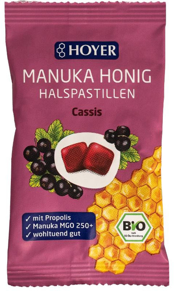 Produktfoto zu Manukahonig Halspastillen Cassis MGO 250+