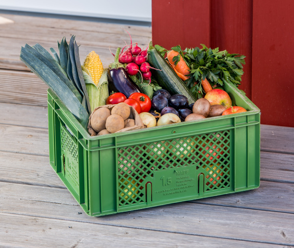 Grünland Bioladen und Lieferdienst Biokiste mit Obst und Gemüse aus der Region