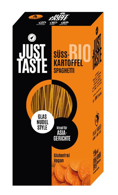 Produktfoto zu Süsskartoffel Glas Spaghetti glutenfrei
