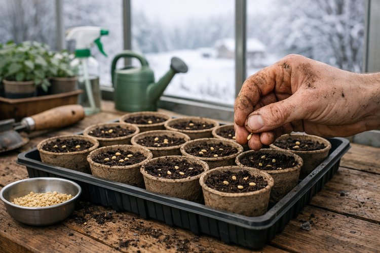 Draußen Winter, drinnen Aussaat!