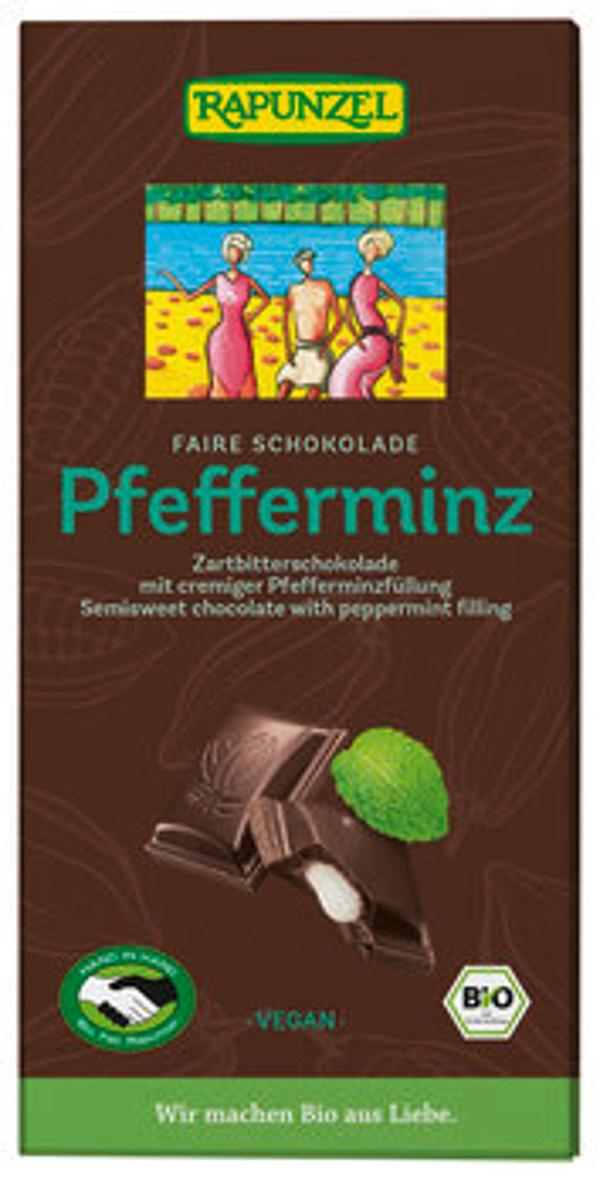 Produktfoto zu Zartbitter Schokolade mit Pfefferminz 100g
