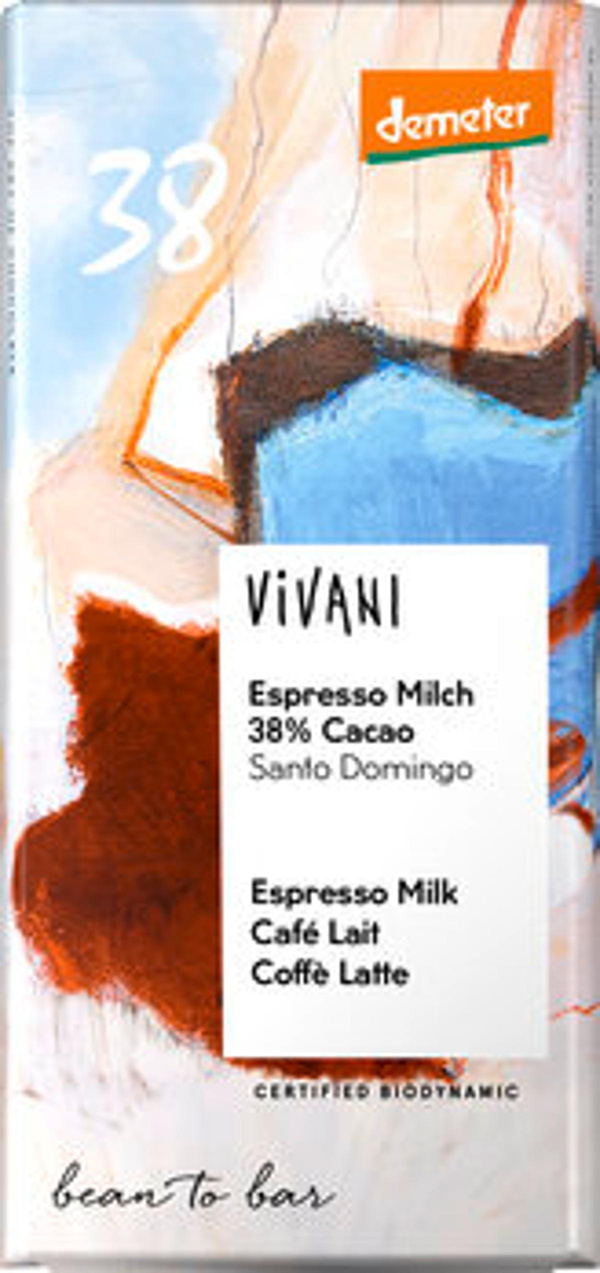 Produktfoto zu Schokolade Espresso Milch, 38% Cacao, Demeter