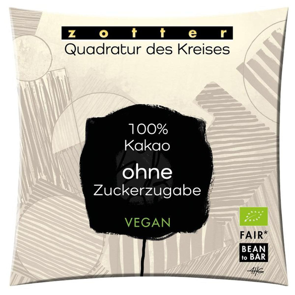 Produktfoto zu Quadratur des Kreises - 100% Dunkle Schoko ohne Zuckerzugabe