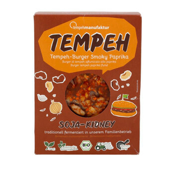 Produktfoto zu Tempeh-Burger - Smoky Paprika, Soja-Kidney