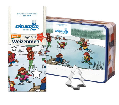 Produktfoto zu Plätzchen Backset Dose m. 1kg Weizenmehl 550