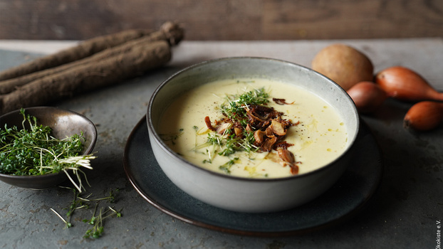 Rezeptbild für Schwarzwurzelsuppe mit Topping