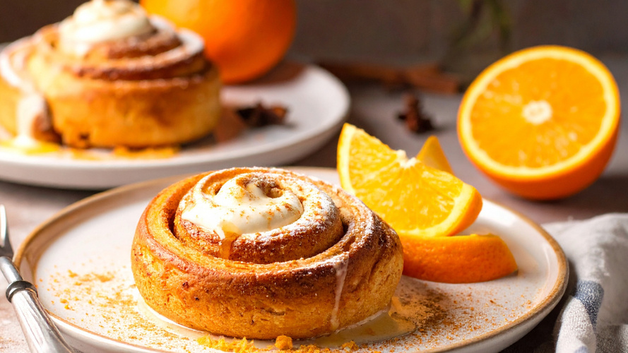 Rezeptbild für Zimtschnecken mit Orangen-Topping
