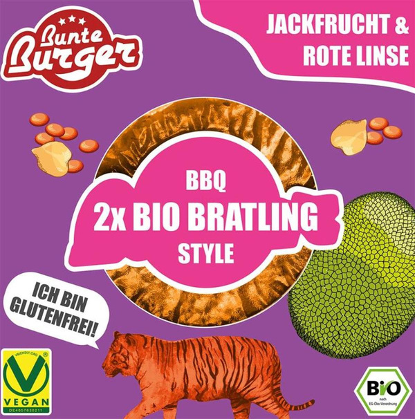 Produktfoto zu Veganer Burger Bratling - Red Lentil BBQ Style