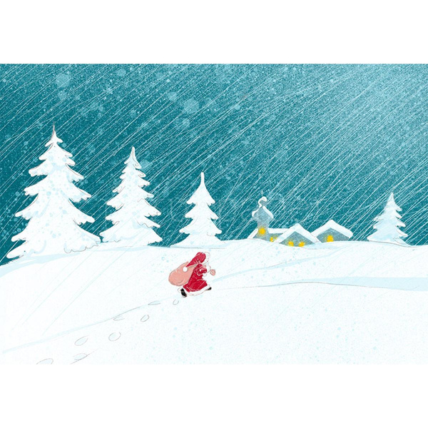 Produktfoto zu Postkarte Weihnachtsmann kommt