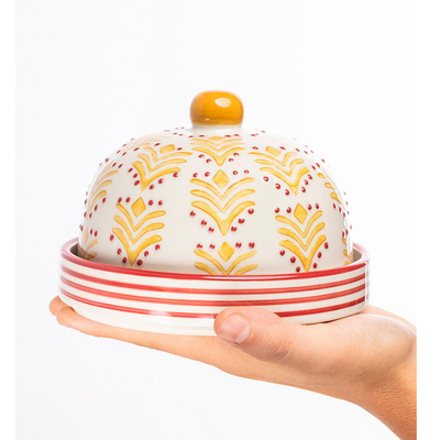 Produktfoto zu Käseglocke Oriental rot_gelb