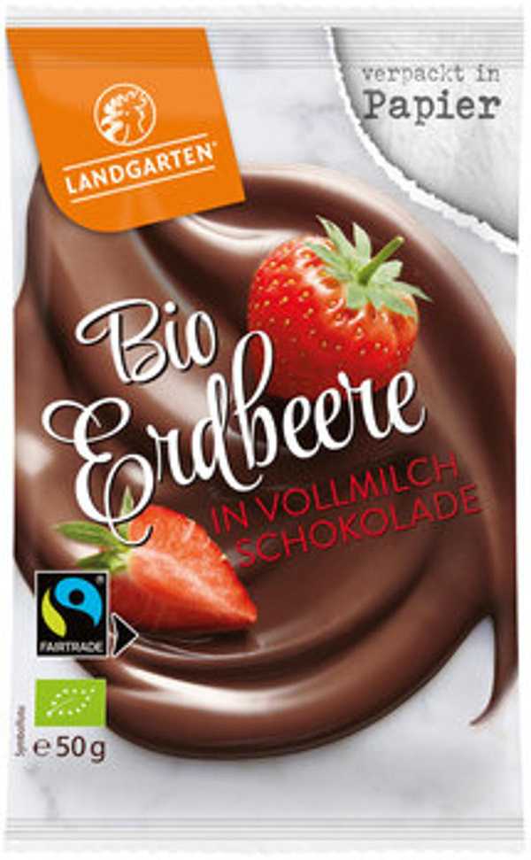 Produktfoto zu Erdbeeren in Vollmilch-Schokolade 50g