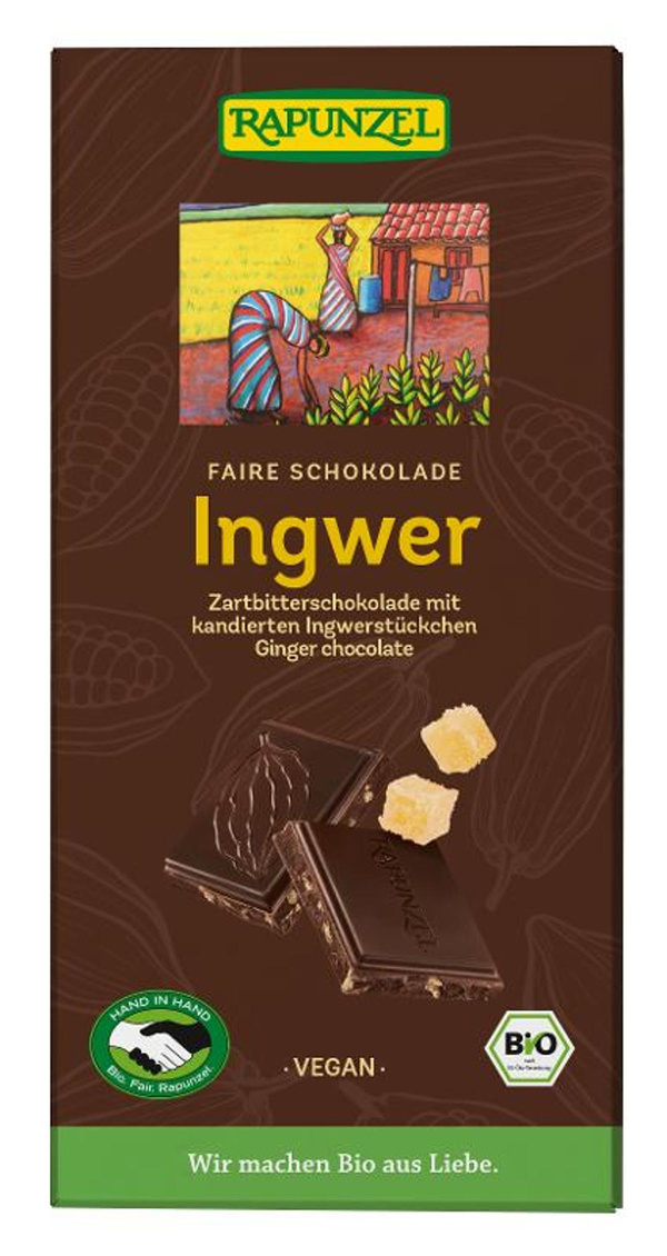 Produktfoto zu Zartbitter Schokolade Ingwer 55% 80g
