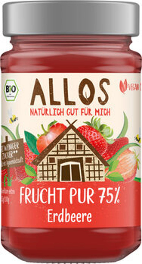 Produktfoto zu Frucht Pur Erdbeere 75 % Frucht 250g