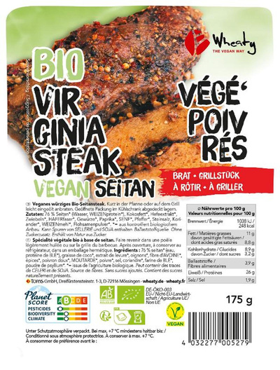 Produktfoto zu Wheaty Veganbratstück Virginia Steak 175g