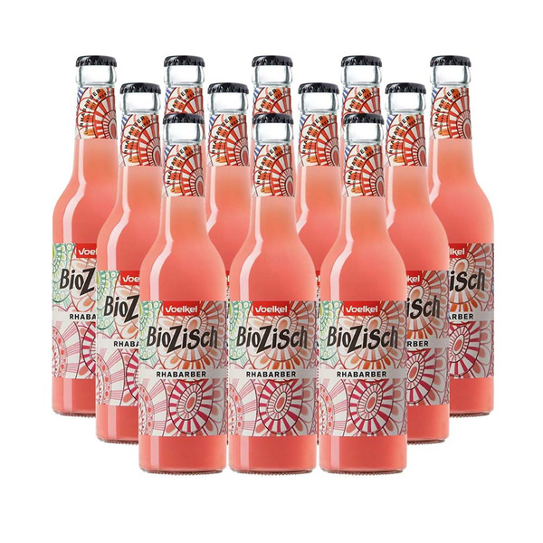 Produktfoto zu BioZisch Rhabarber  Kiste 12 x 0,33l