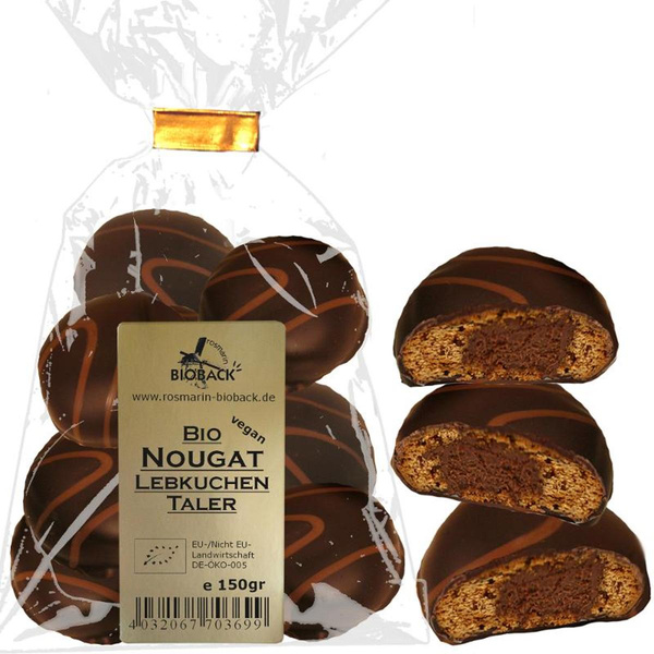 Produktfoto zu Nougat Lebkuchen Taler, vegan 150g