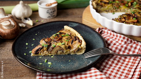 Rezept Vegane Champignon-Lauch-Quiche