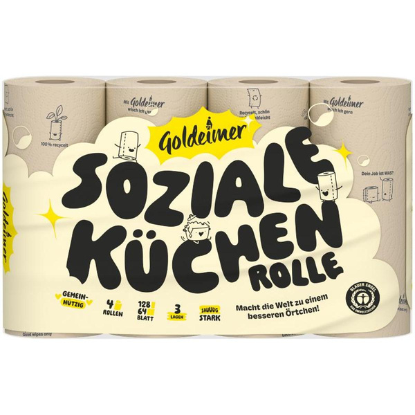 Produktfoto zu Goldeimer Küchenrollen, 3-lagig, 128 Blatt
