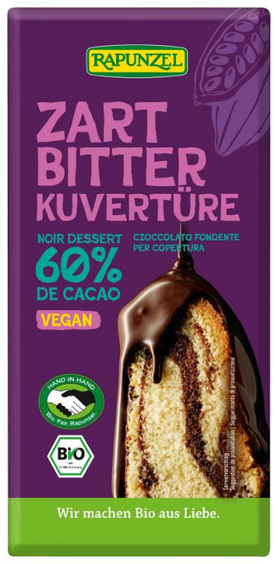Produktfoto zu Zartbitter Kuvertüre 200g HIH
