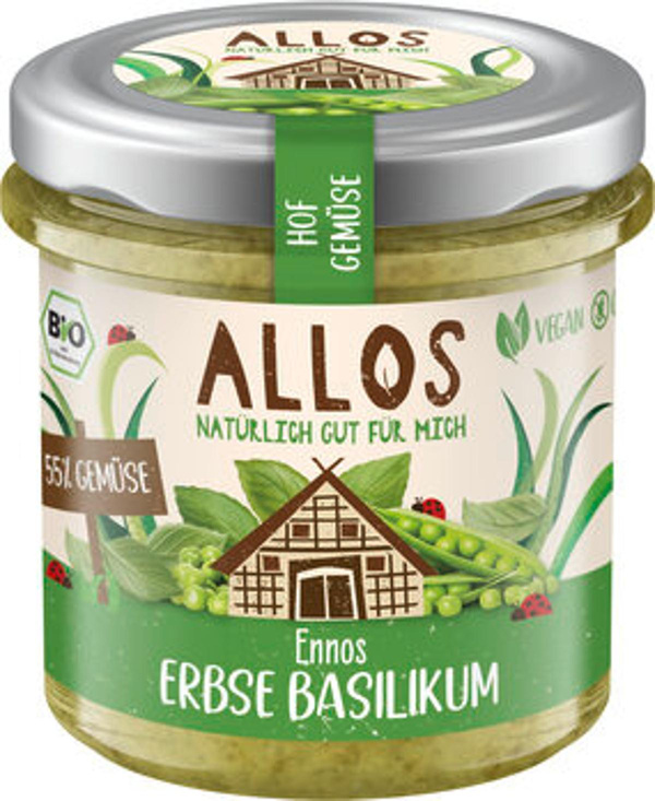 Produktfoto zu Hofgemüse Ennos Erbse Basilikum 135g