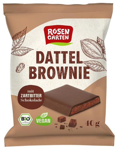 Produktfoto zu Dattel - Brownie, mit Zartbitter-Schokolade