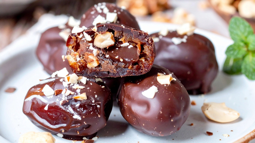 Rezeptbild für Dattel-Nuss-Orangen-Pralinen