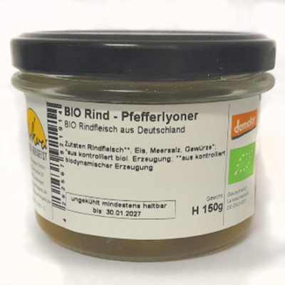 Produktfoto zu Rind Pfefferlyoner im Glas 150g