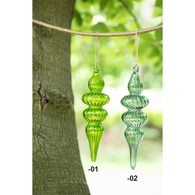 Produktfoto zu Glaszapfen Rille 23cm 01 moos