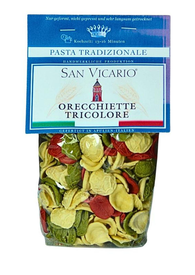Produktfoto zu Pasta Orecchiette tricolore tradizionali