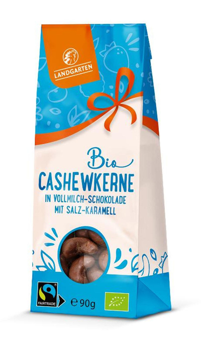 Produktfoto zu Cashewkerne in VM-Schokolade  mit Salz-Karamell