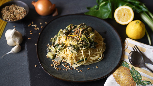 Rezeptbild für Mangold-Pasta mit Zitrone
