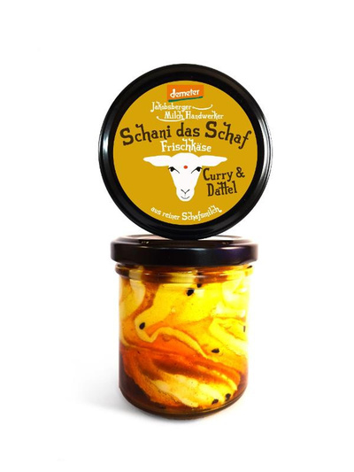 Produktfoto zu Schaffrischkäse 'Schani das Schaf', Curry & Dattel